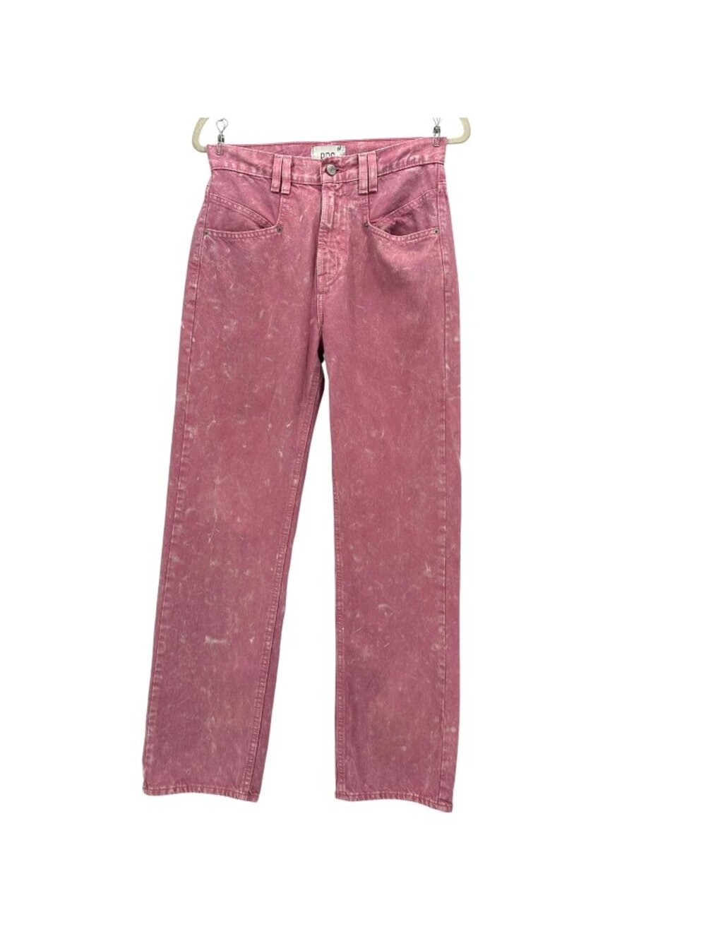 BDG Womens 28 Jeans Cowboy Jean Pink Stone Wash High Rise Straight Leg Retro